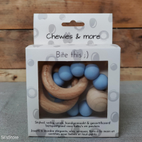 bijtring, rammelaar baby blauw